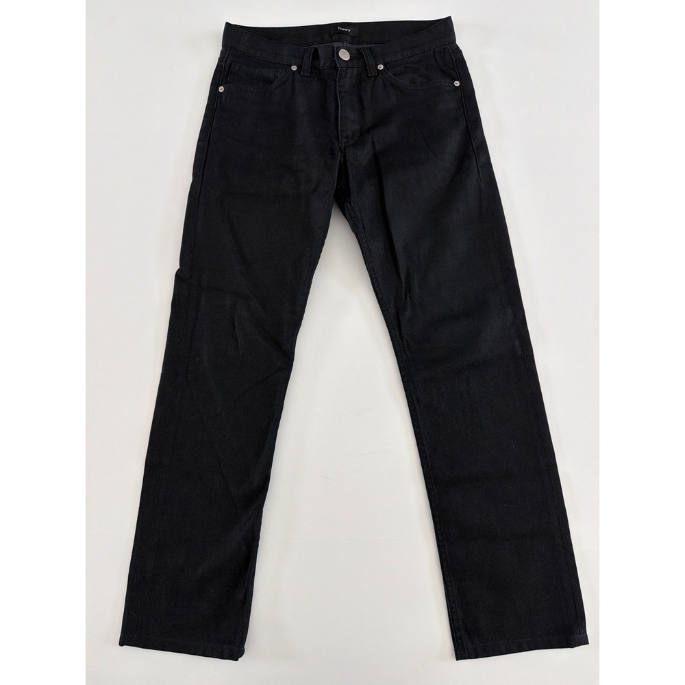 Theory Mens Dark Navy Straight Leg Denim Jeans Size‎ 28 Minimalist Casual Pants